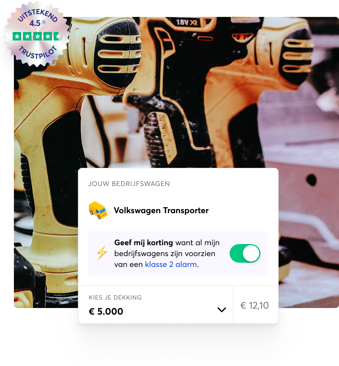 Trustpilot header spullen in je bedrijfswagen