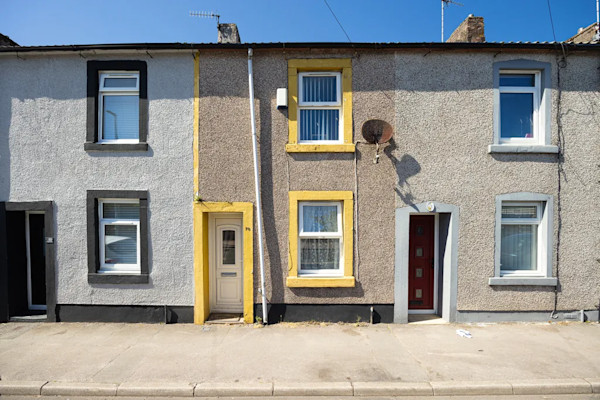 Row of houses on Trumpet Road in Cleator Moor