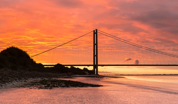 Humber Bridge at sunrise