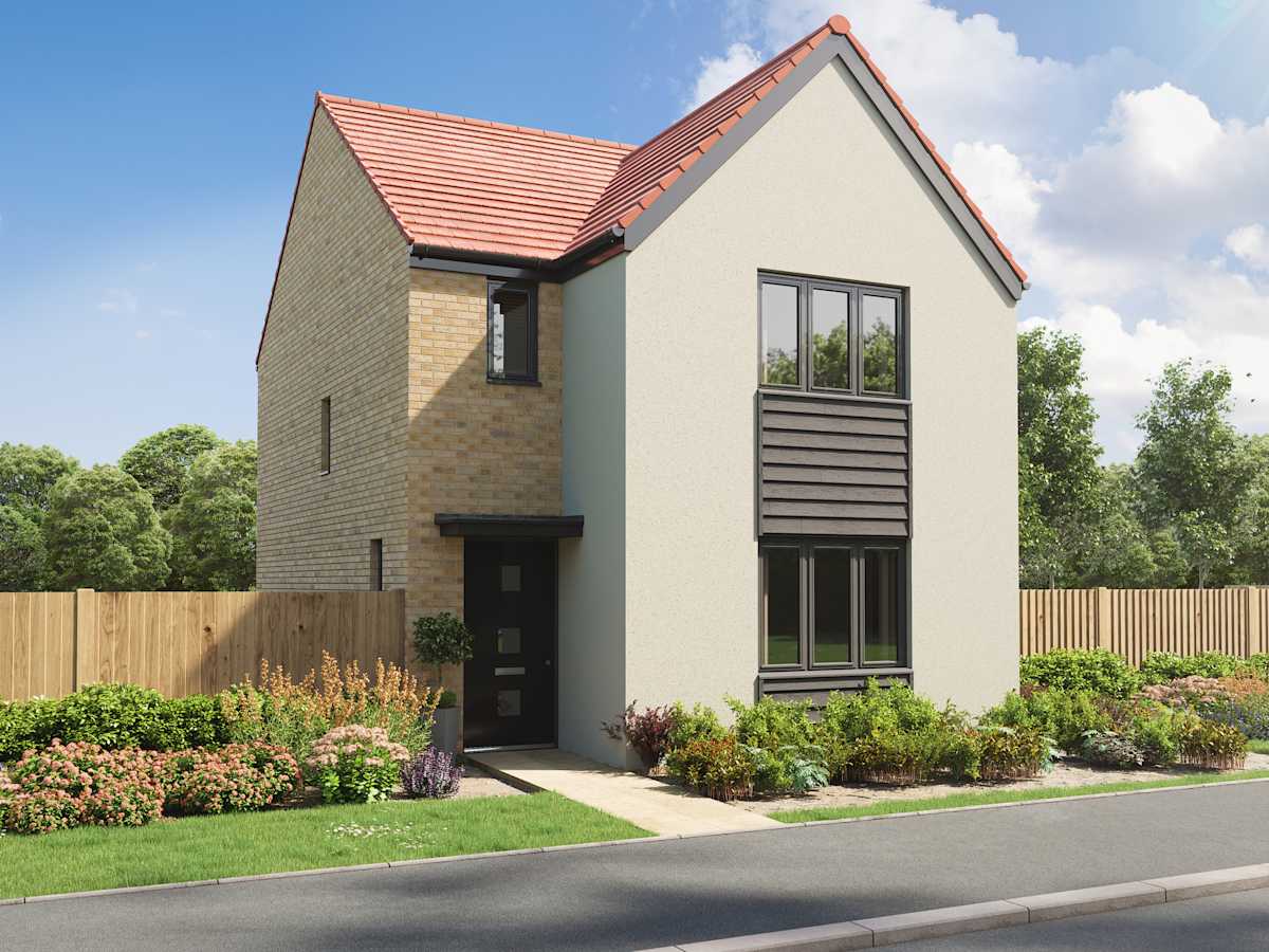 The exterior of a new-build detached house