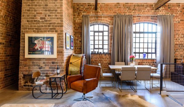Converted warehouse living room