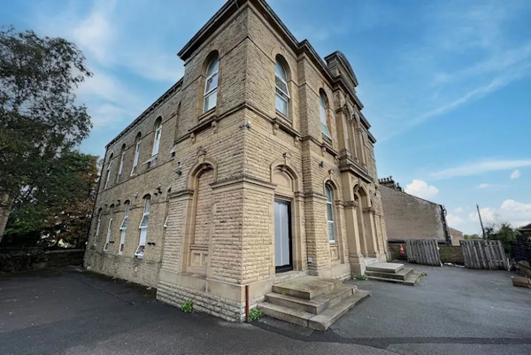 Grand-looking stone building, which contains student accommodation