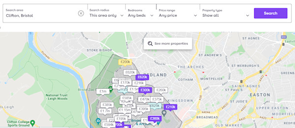 Maps search tool - Clifton, Bristol