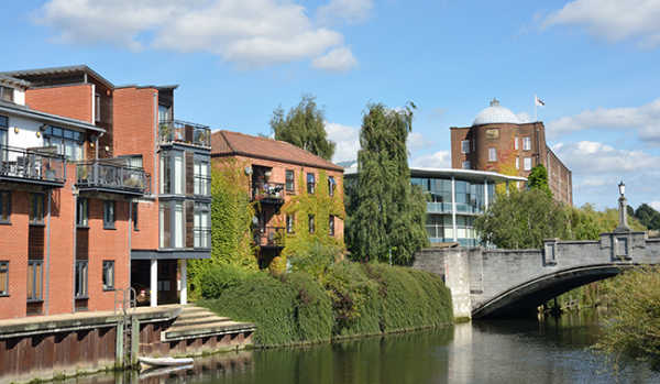 Modern Riverside buildings in Norwich