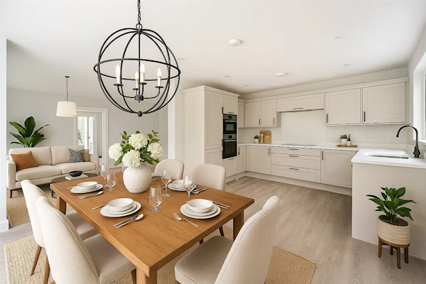 The exterior of a large and imposing detached new build in Hampshire, surrounded by mature trees