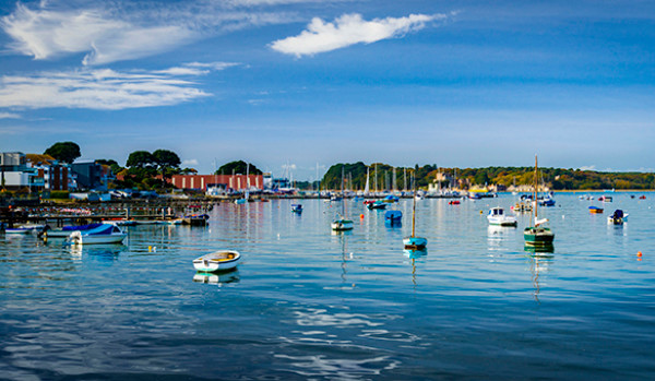 Boats in a harbor in Dorset