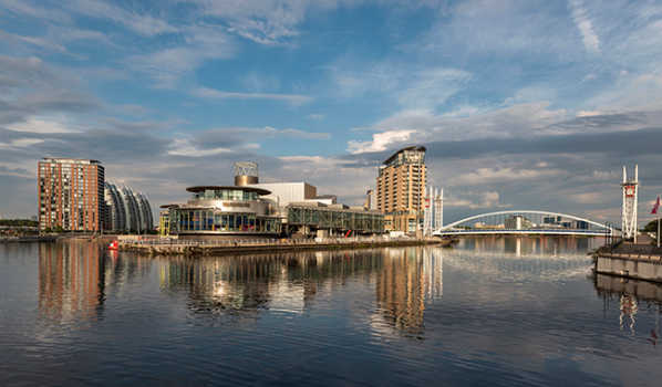 Panoramic picture of Salford Quays