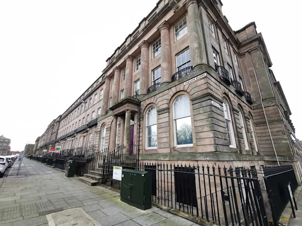 The grand stone buildings of Hamilton Square in Birkenhead