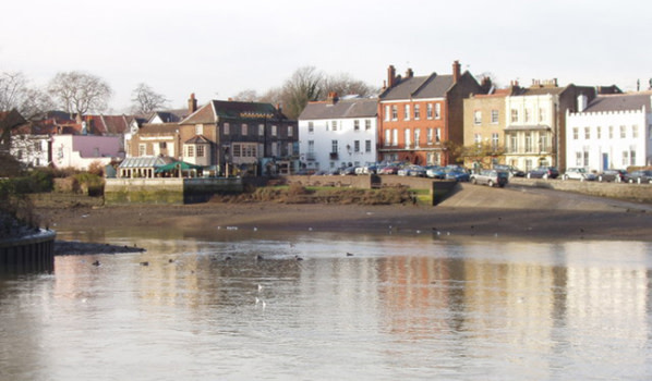 Period houses on the riverfront in Isleworth