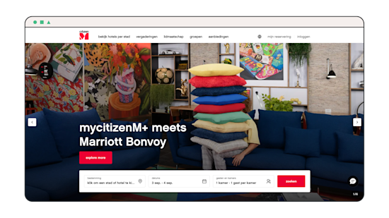 This is a visual of the citizenM homepage.