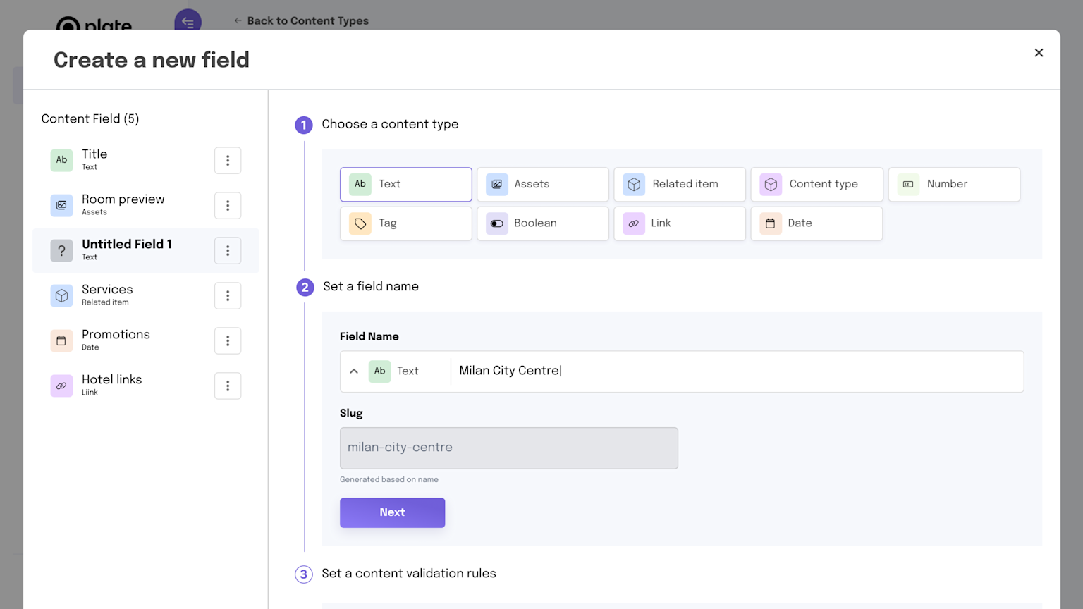 Image: Content model builder
