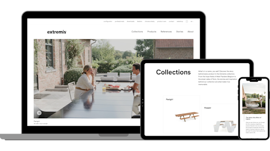 Screenshots of website Extremis