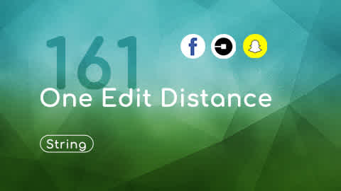 LeetCode 161, One Edit Distance