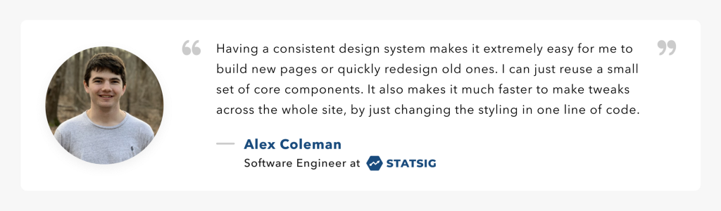 alex coleman quote statsig design system