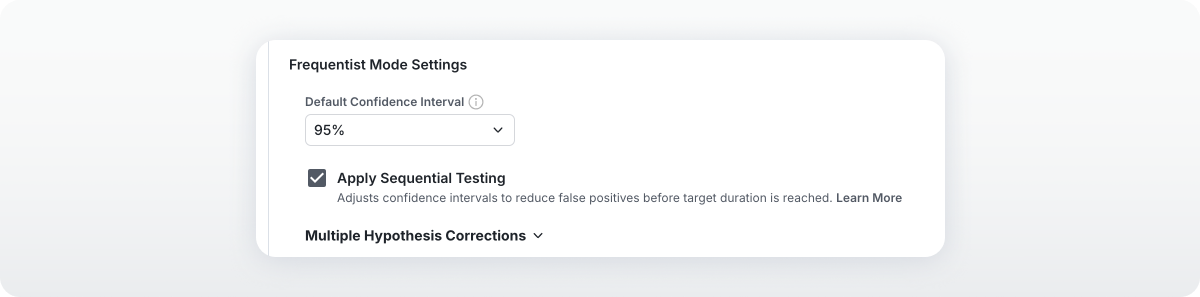 frequentist mode settings