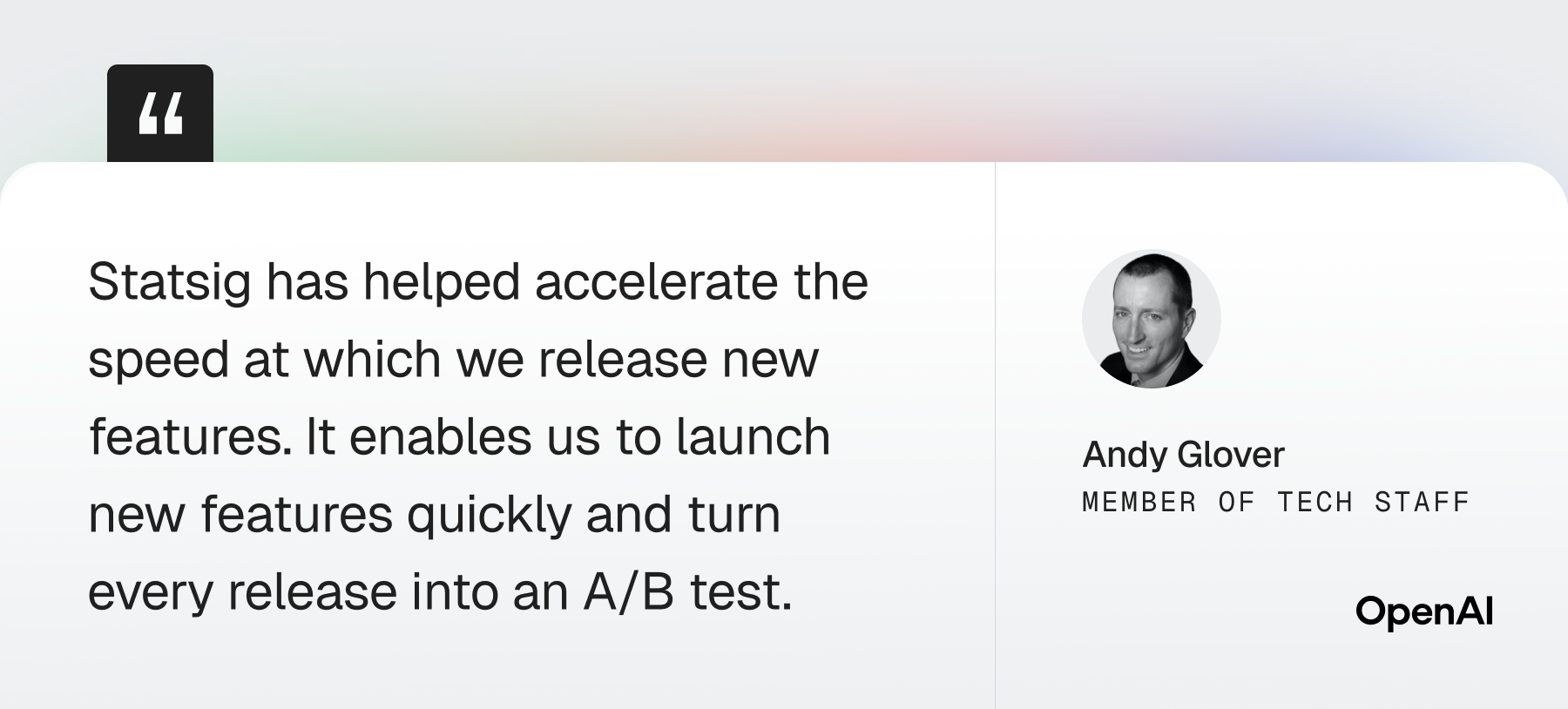 OpenAI Andy Glover Quote