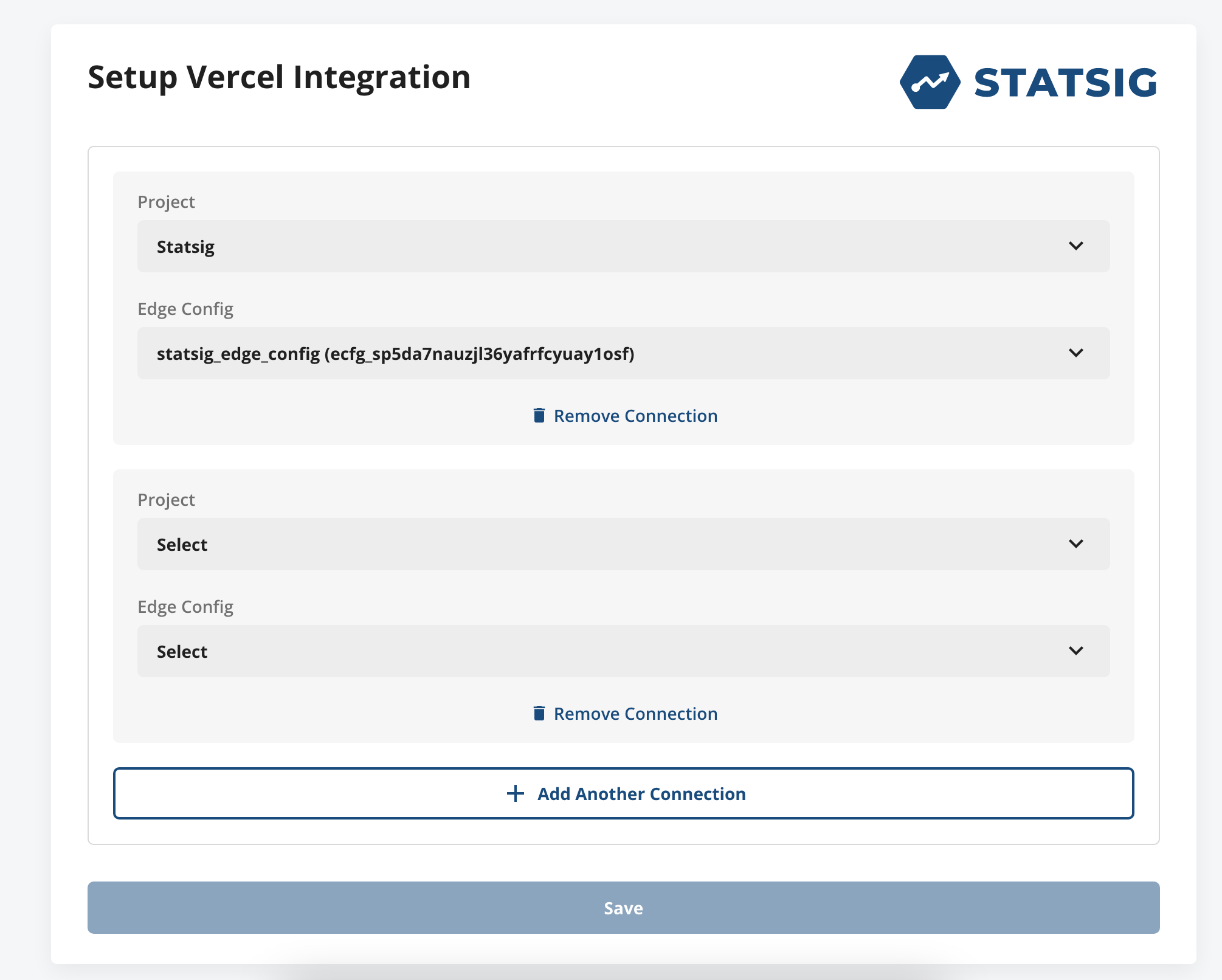 setup vercel integration in statsig