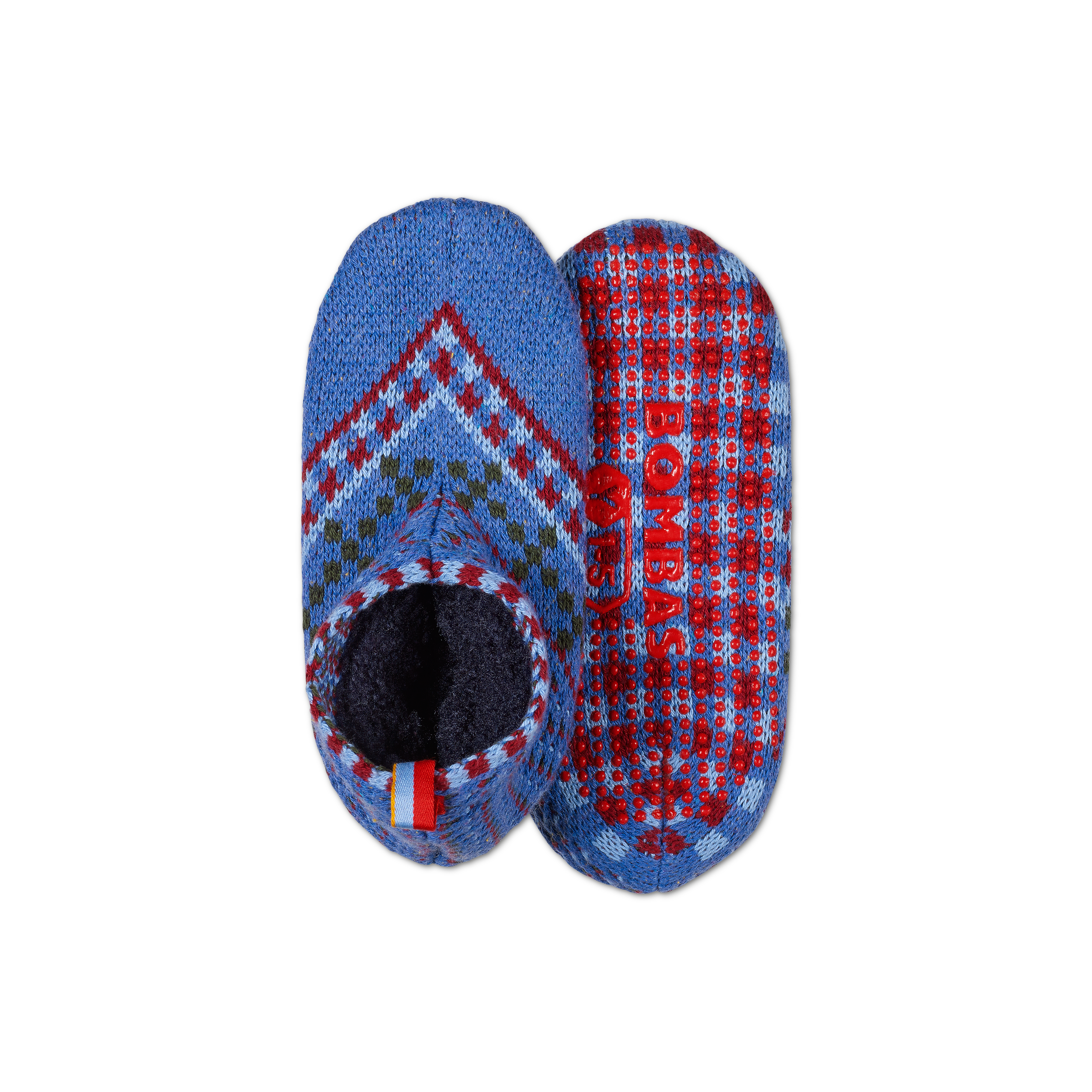 Kid's sherpa slipper socks - 1 pair. Colour: teal. Size: 4-6