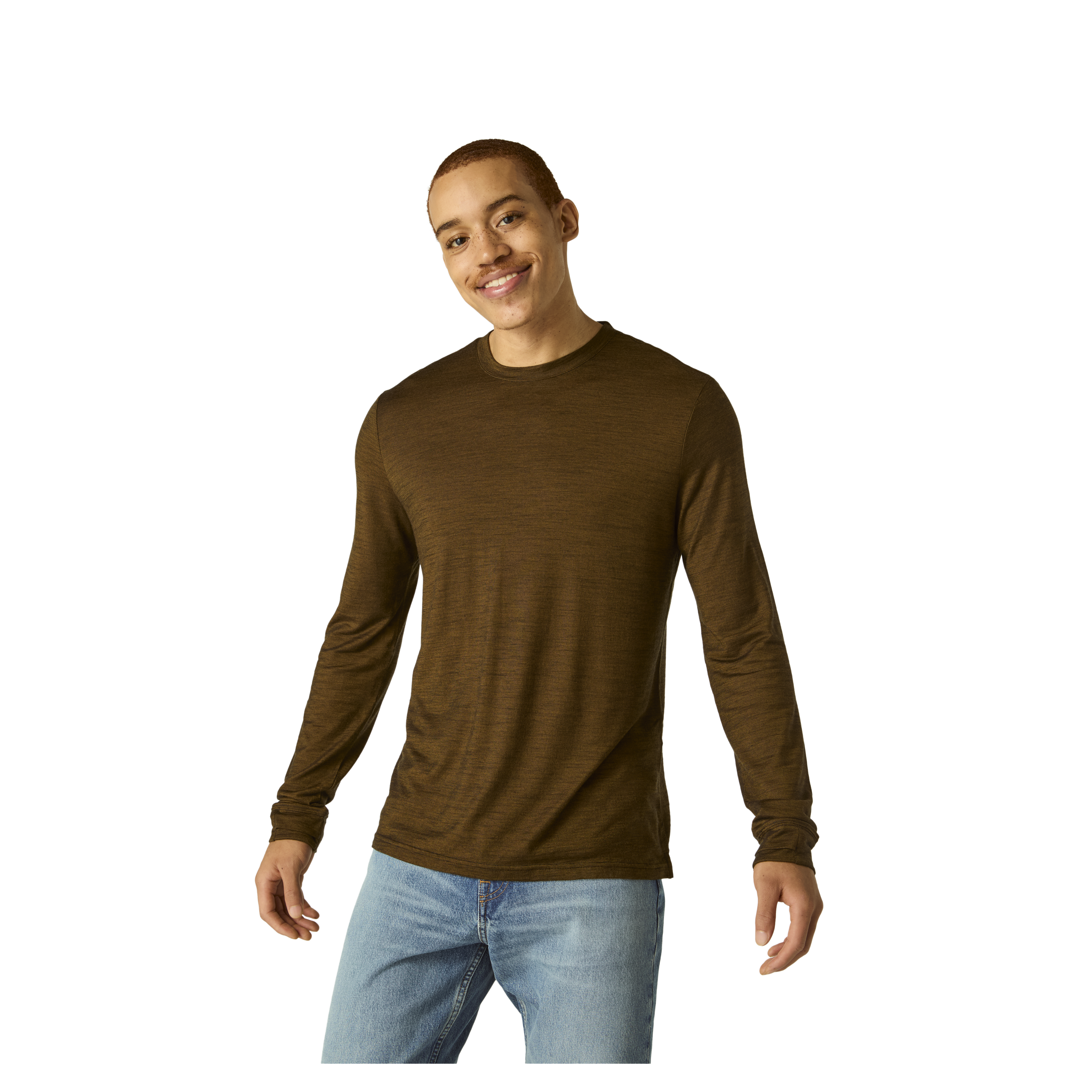 Men's Merino Wool Blend Crew Neck Long Sleeve T-Shirt 3-Pack - Bombas