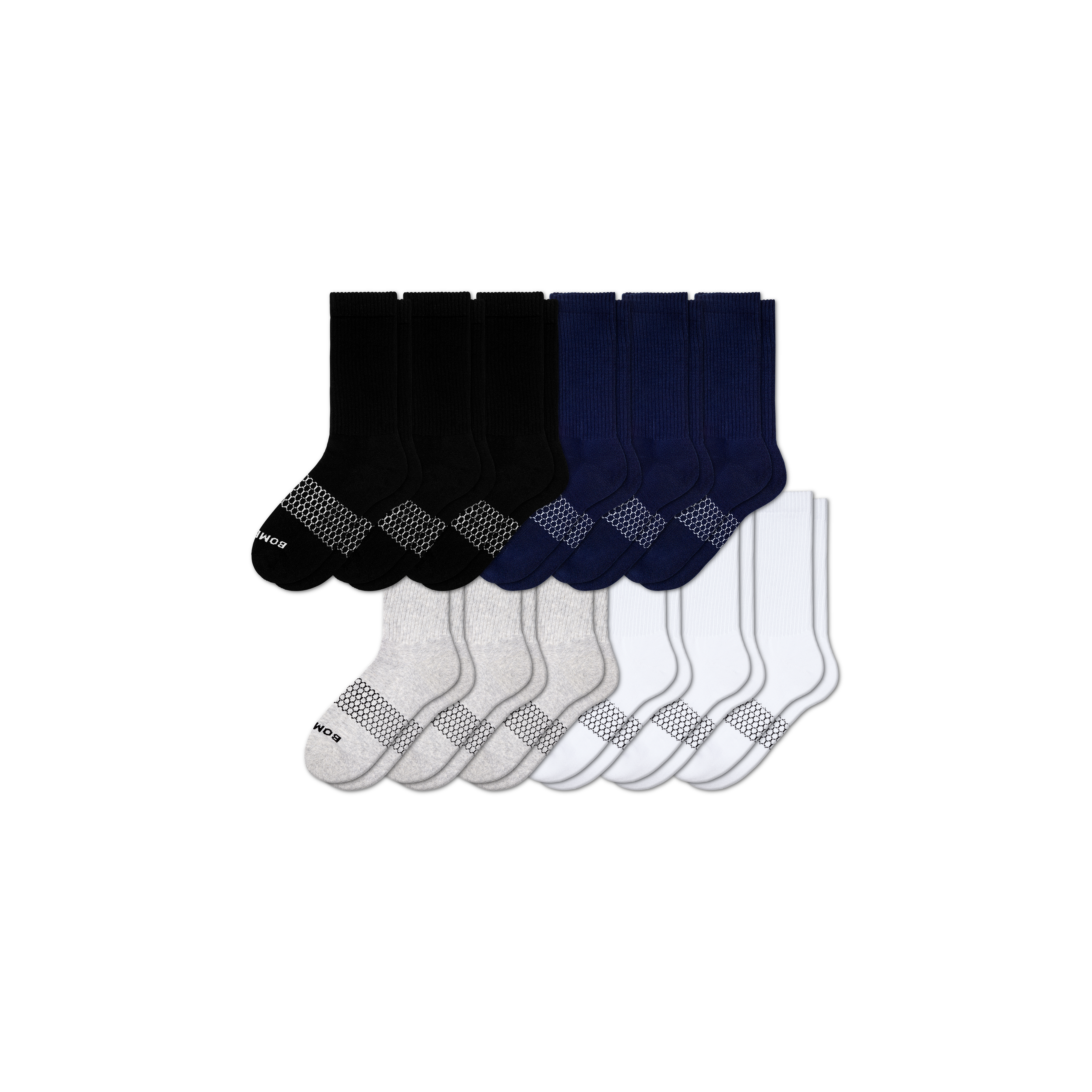 12 Pair of Bombas Black Socks Large