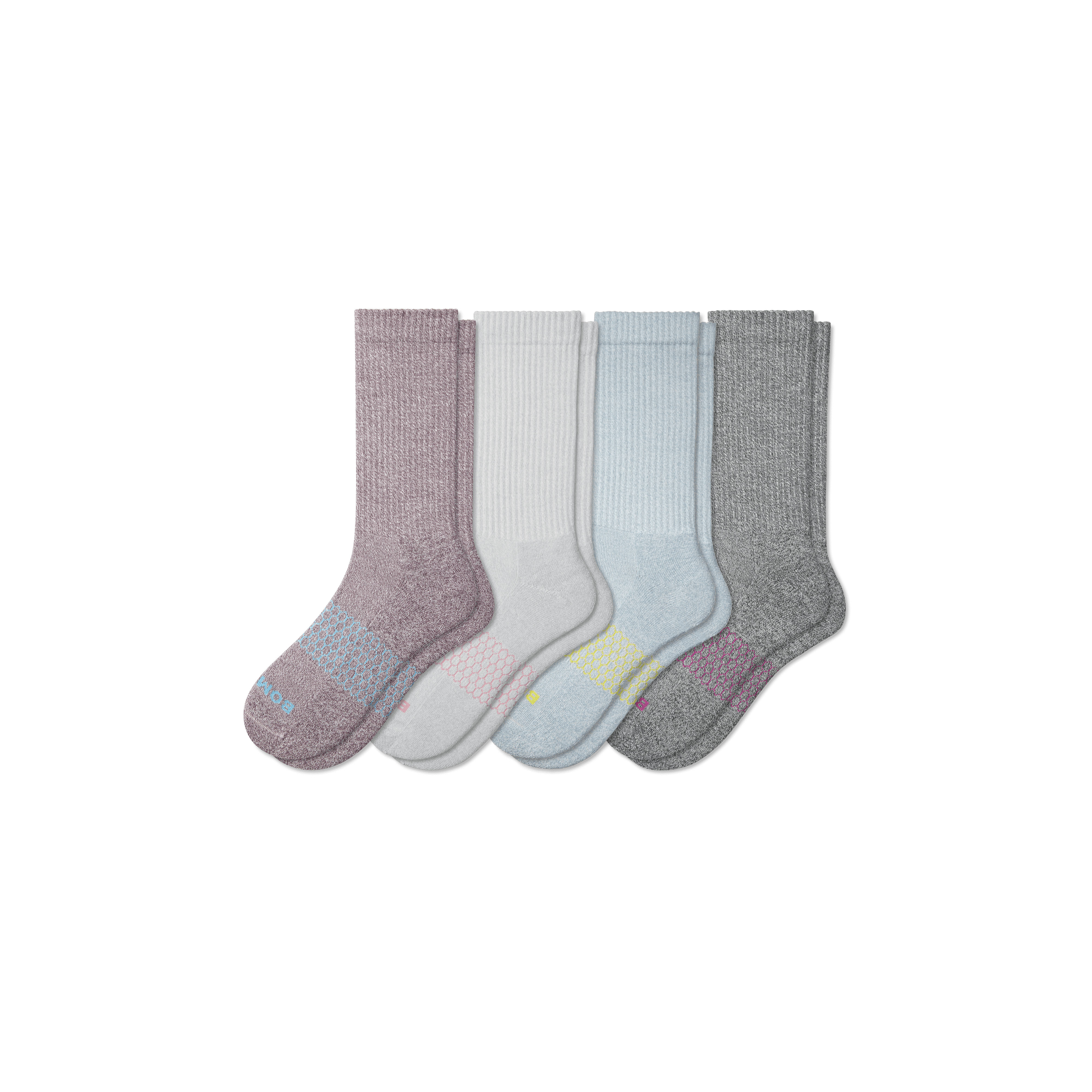 Bombas Women's 4 Pairs Gripper Calf Socks bee better Size Large 4 color Mix