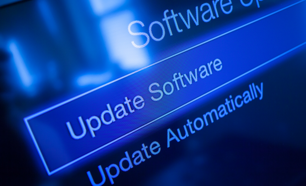 Firmware update classification workflow for EN 18031 compliance - close up of a computer screen with Update Software highlighted. Firmware update classification