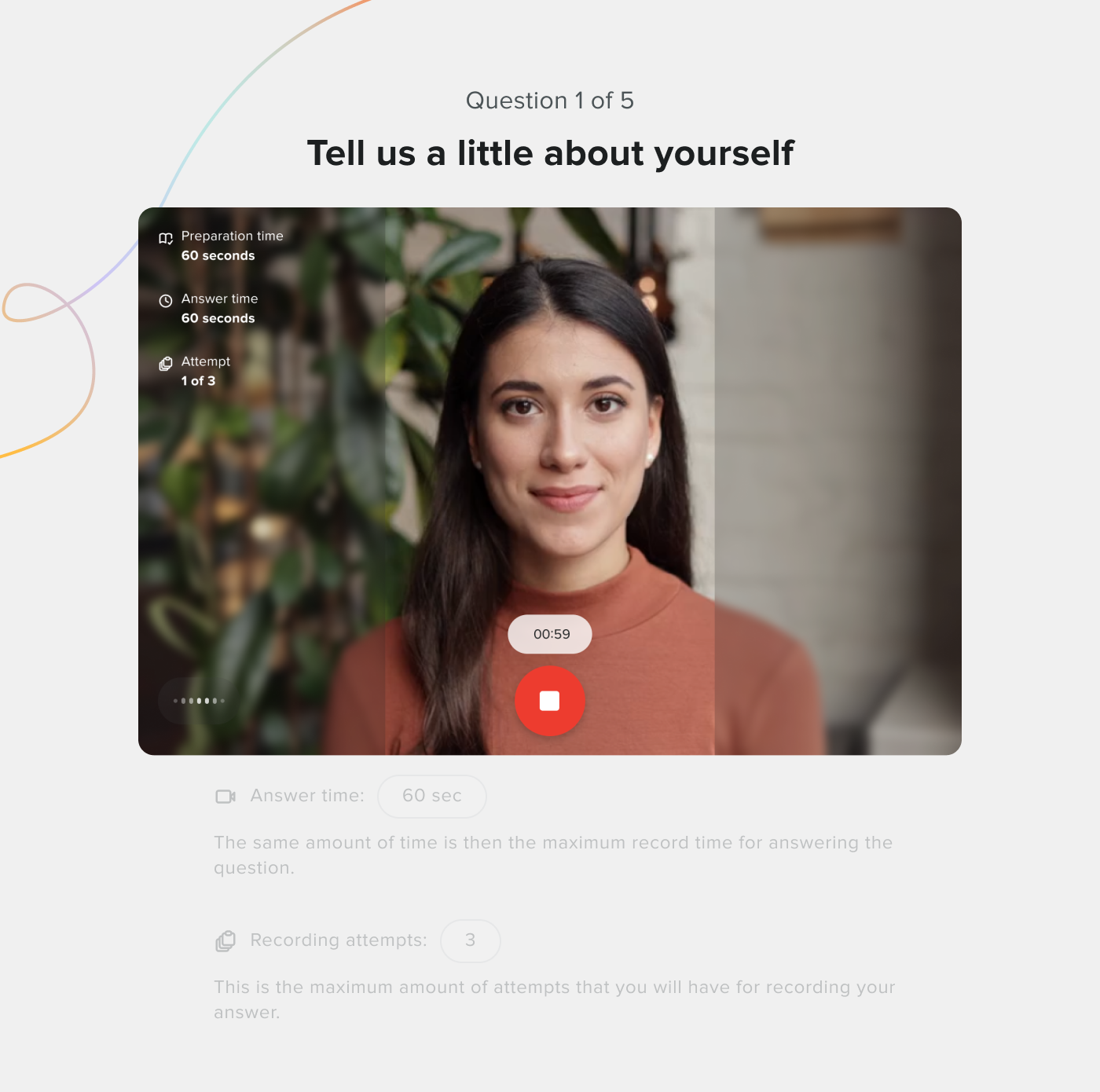 Phenom X+ Screening interface showing one-way video interview capabilities to accelerate candidate screening and identify best-fit talent at scale