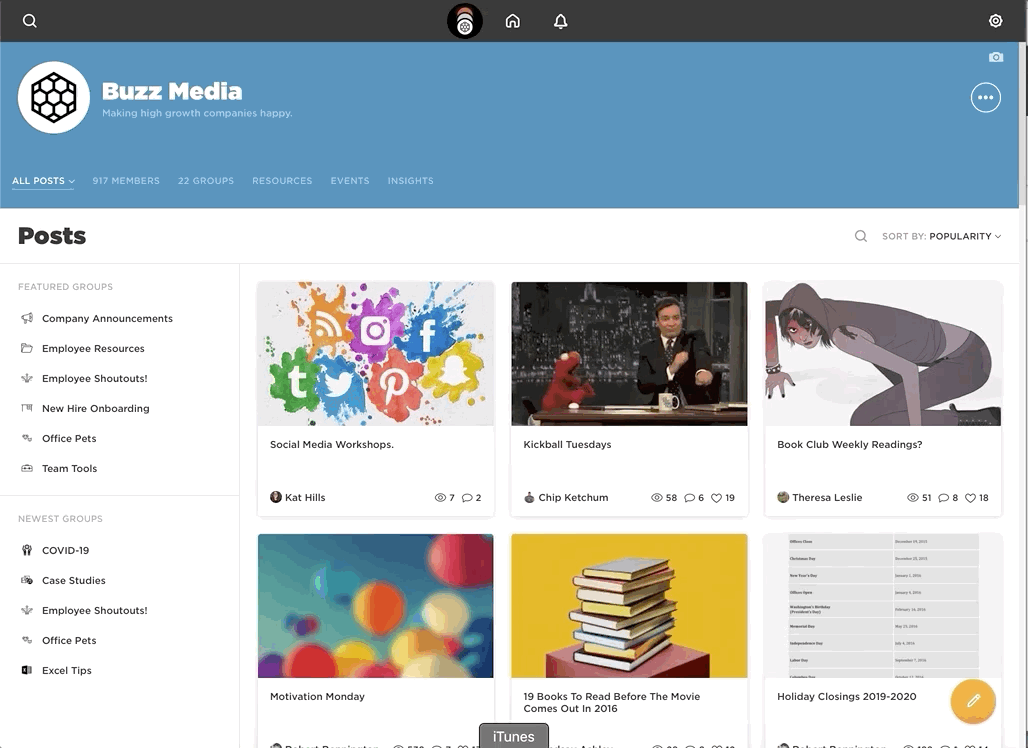 visual feed