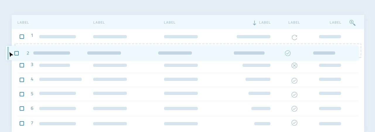 For indexed items, be sure to update the index when reordering rows