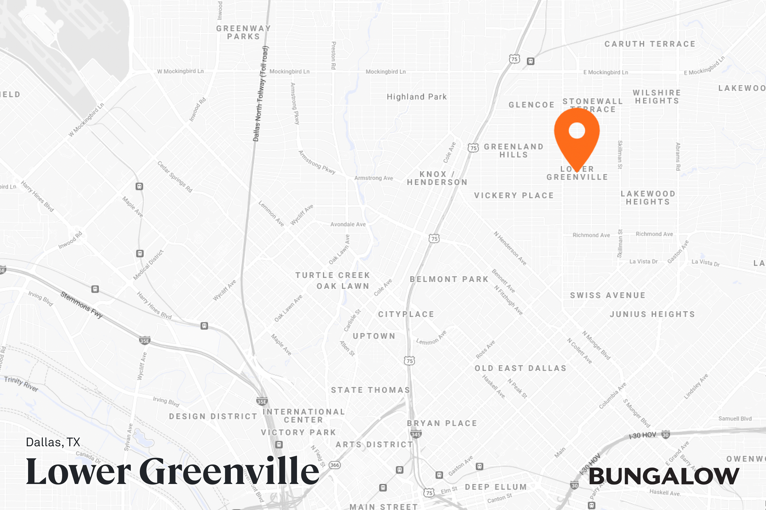Lower Greenville Neighborhood Map - Dallas, Texas