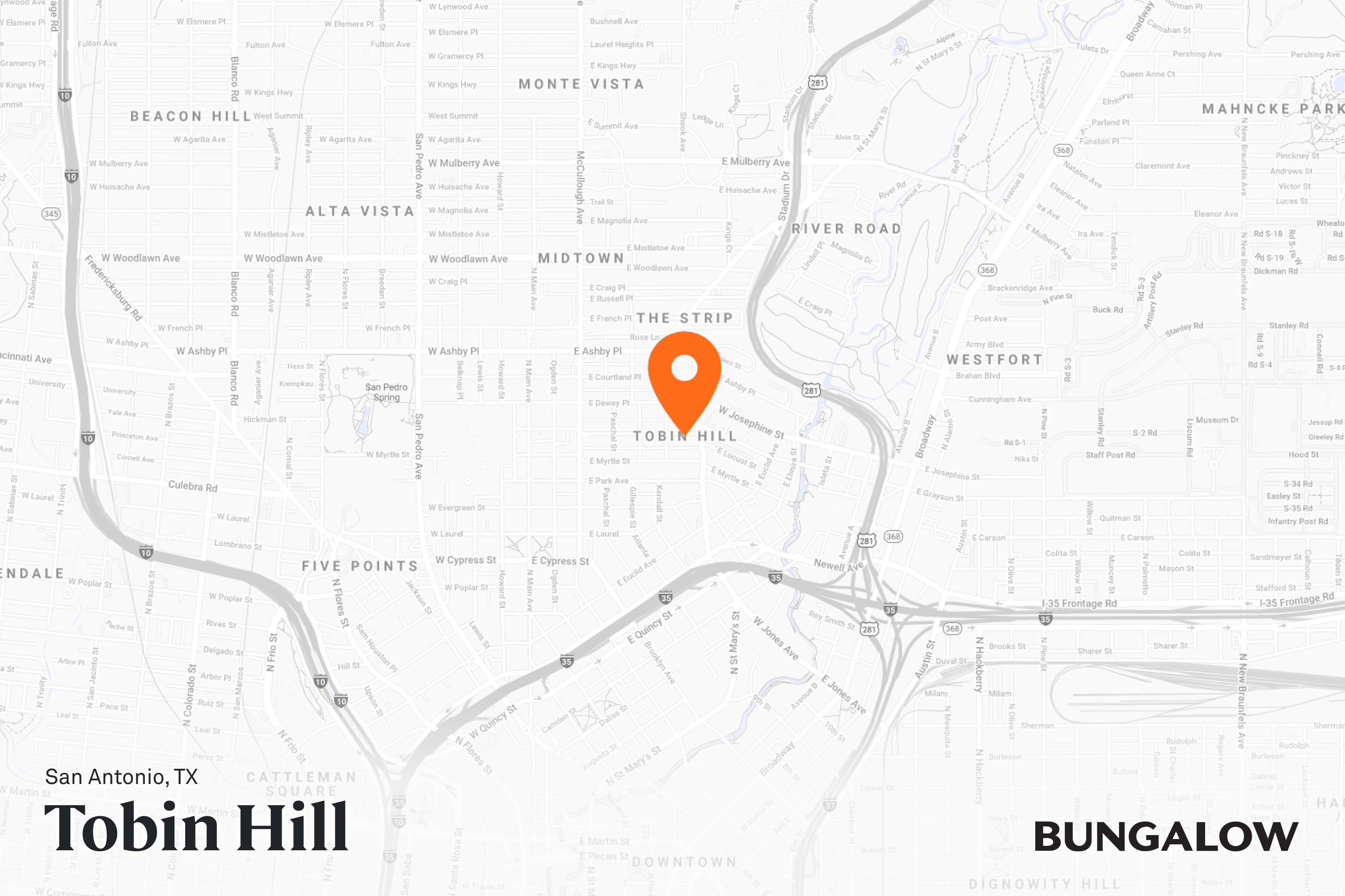 Tobin Hill Neighborhood Map - San Antonio, Texas