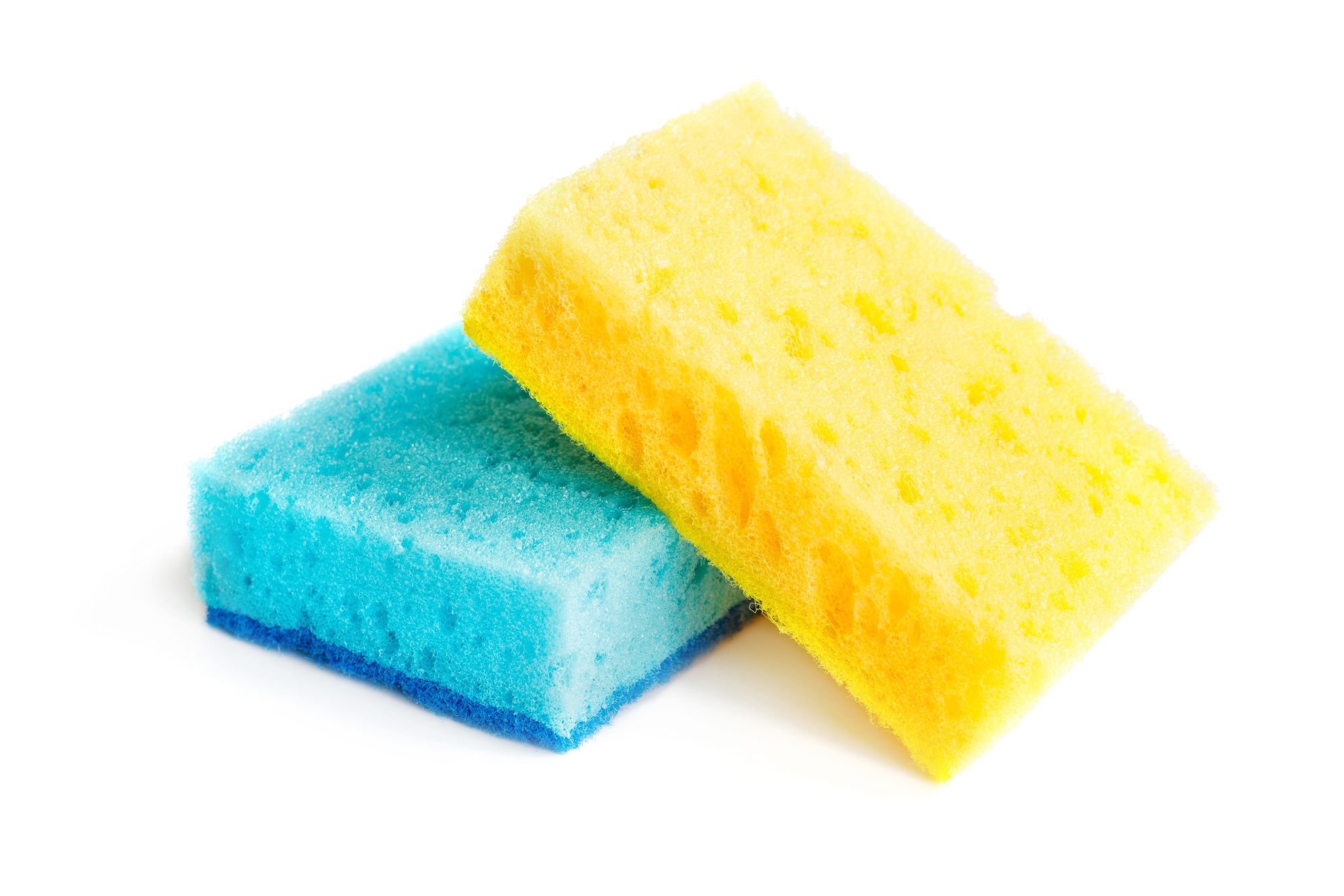 Image of two sponges, one with a scrub side and one without.