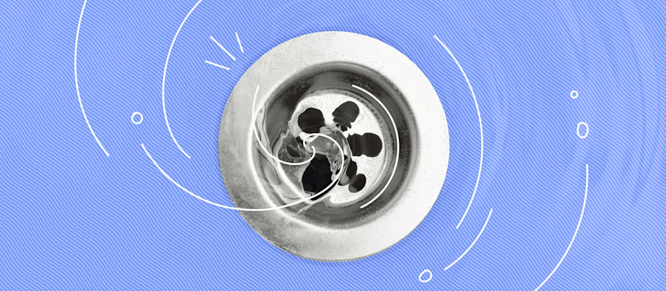 Water going down a clean shower drain