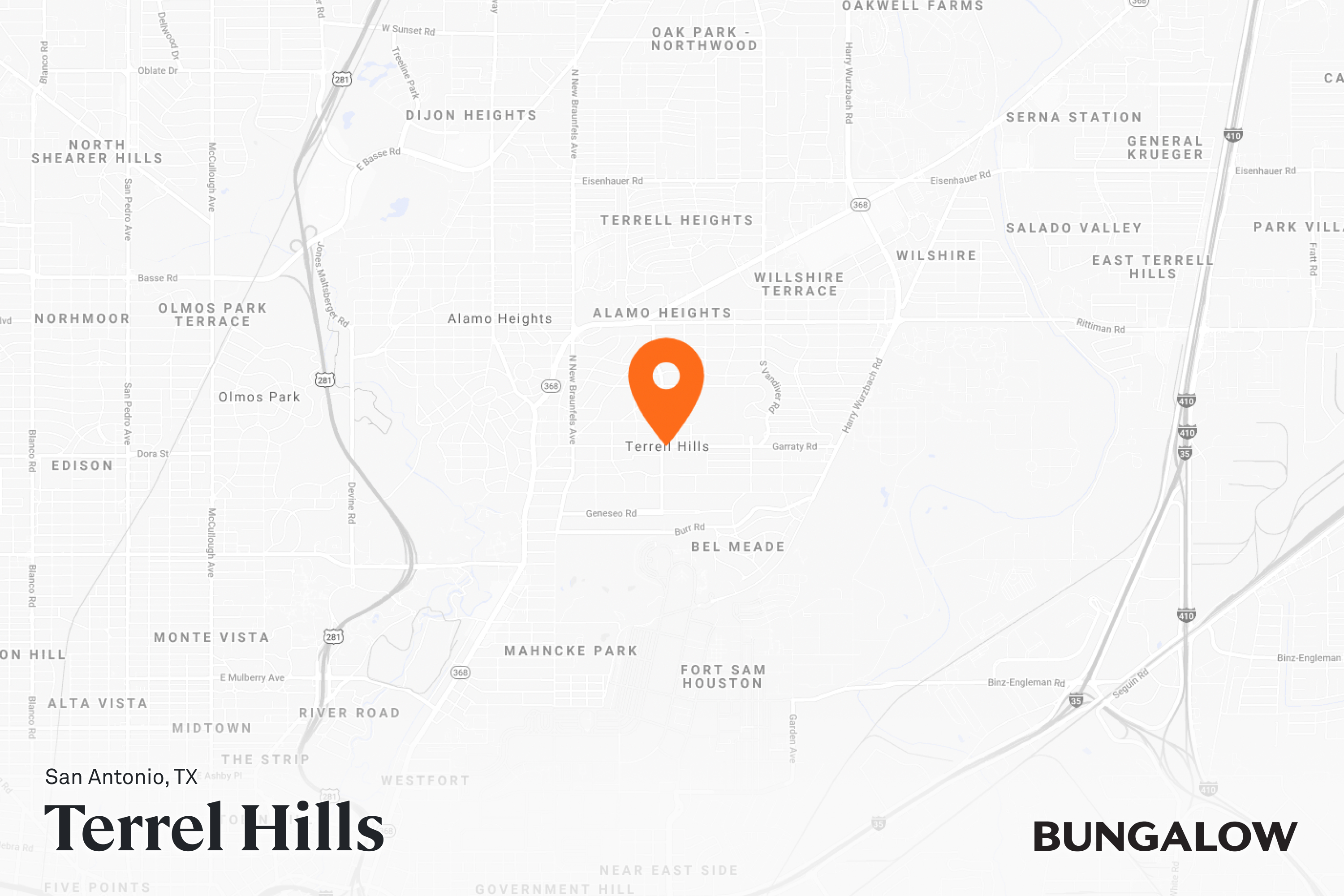 Terrel Hills Neighborhood Map - San Antonio, Texas