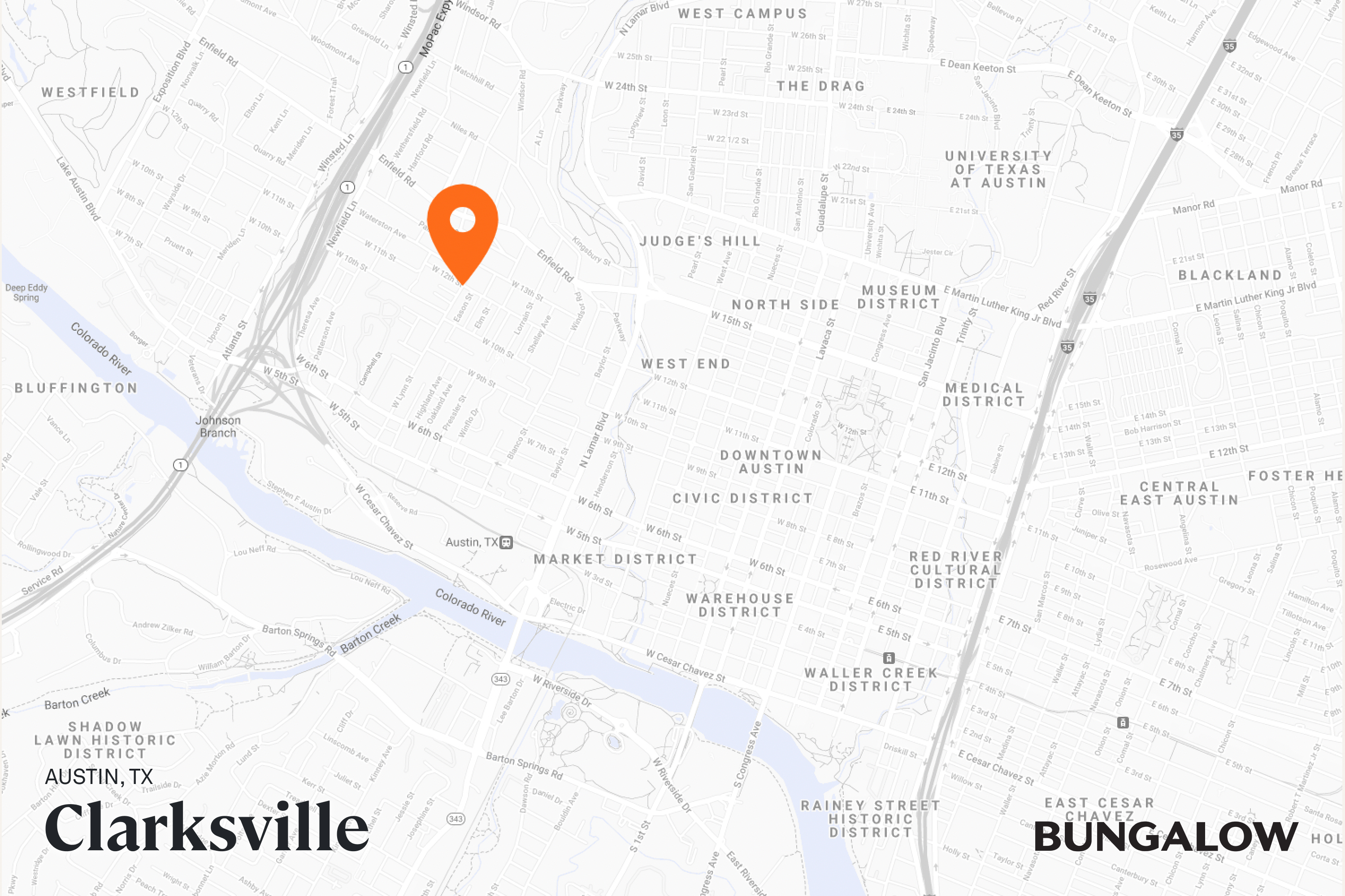 Clarksville Neighborhood Map - Austin, Texas