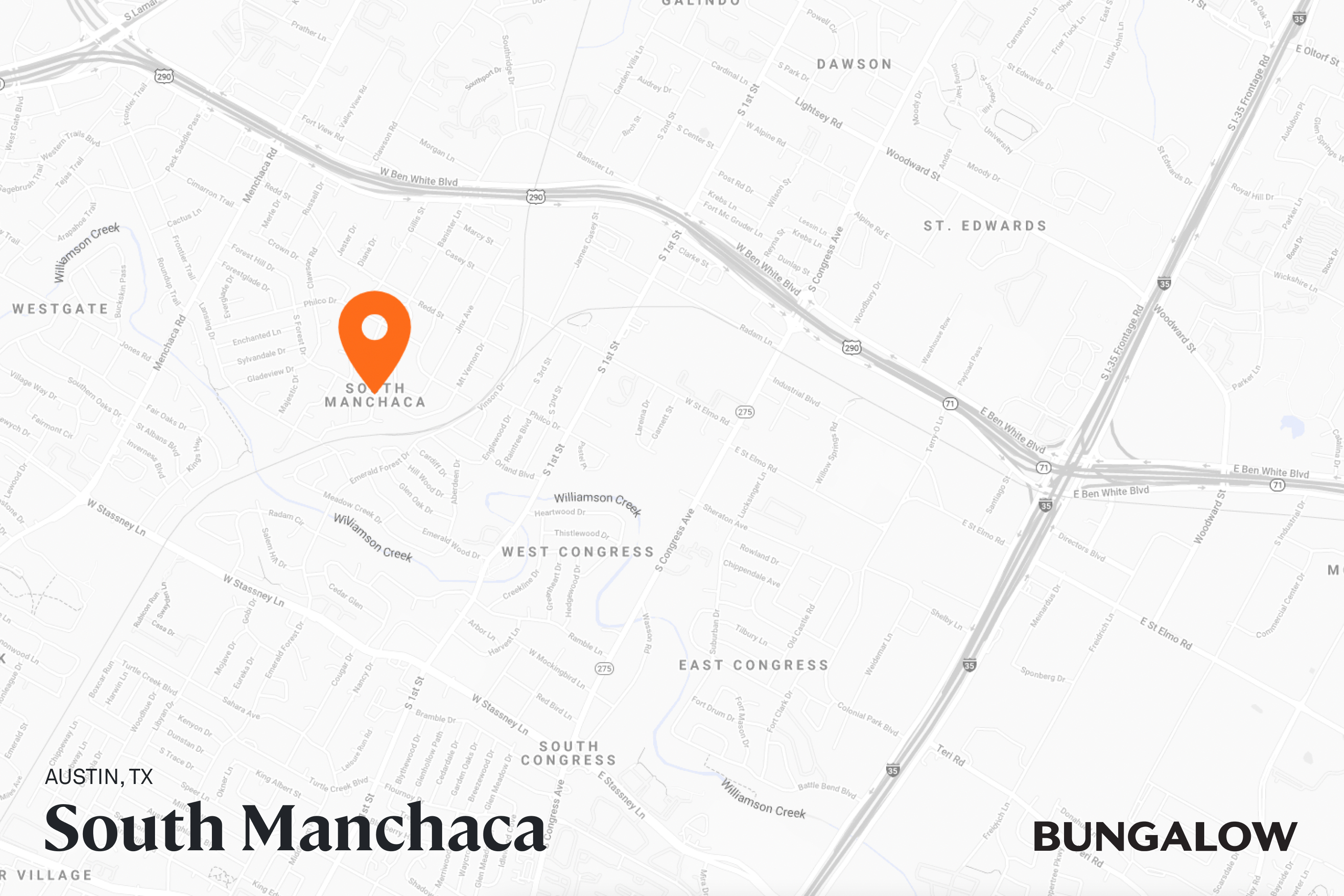 South Manchaca Neighborhood Map - Austin, Texas