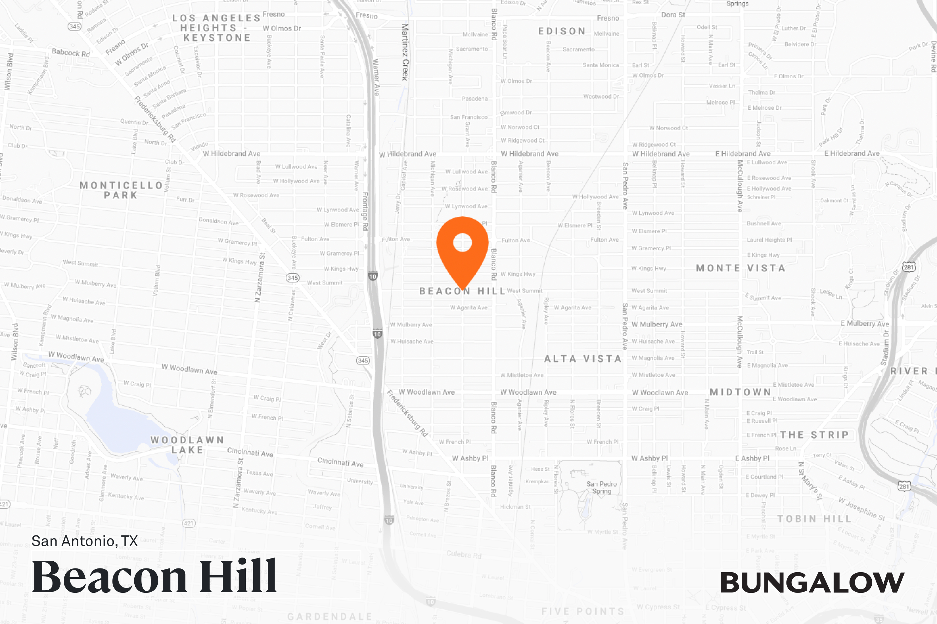 Beacon Hill Neighborhood Map - San Antonio, Texas