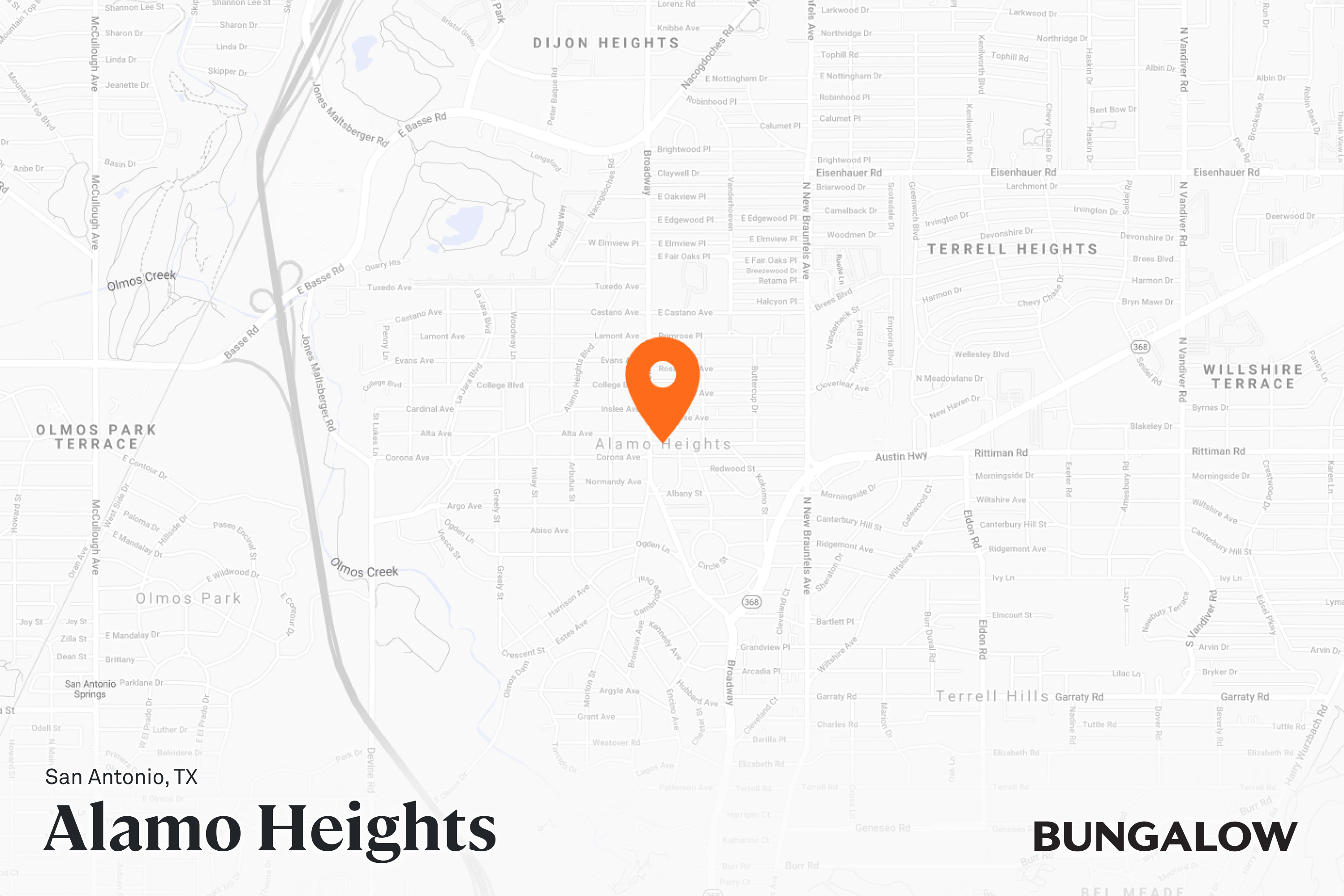 Alamo Heights Neighborhood Map - San Antonio, Texas