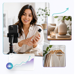 Amazon creator filming fashion and home product content for an evergreen paid social campaign.