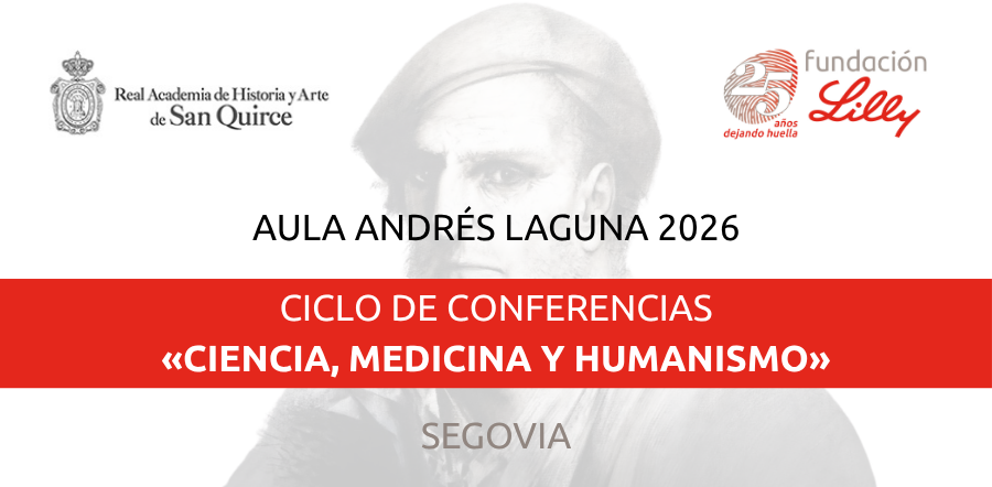 Logo Fundación Lilly y logo Academia de San Quirce junto al título "Aula Andrés Laguna 2025"