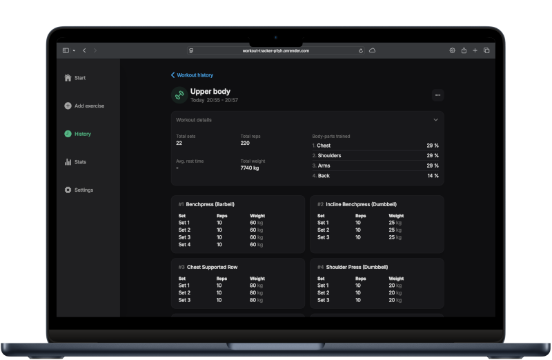 Screenshot of BarbellBook