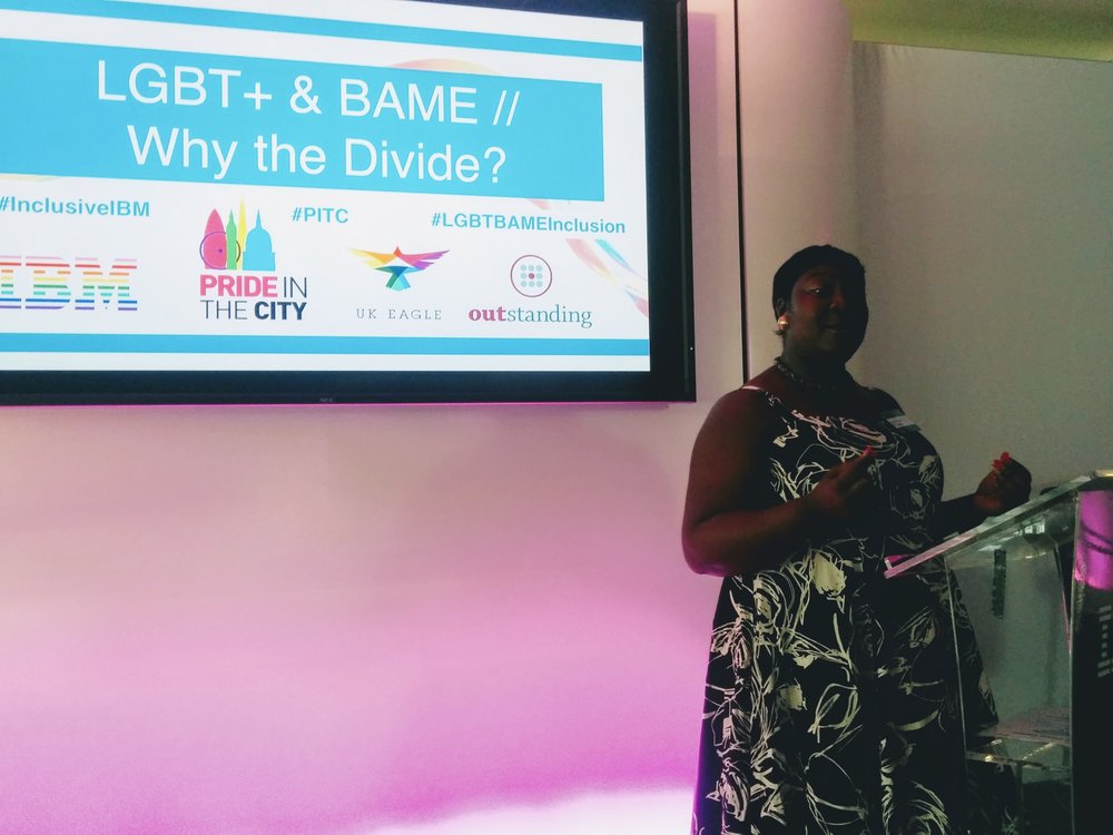 Speaker presentation about LGBT and BAME issues