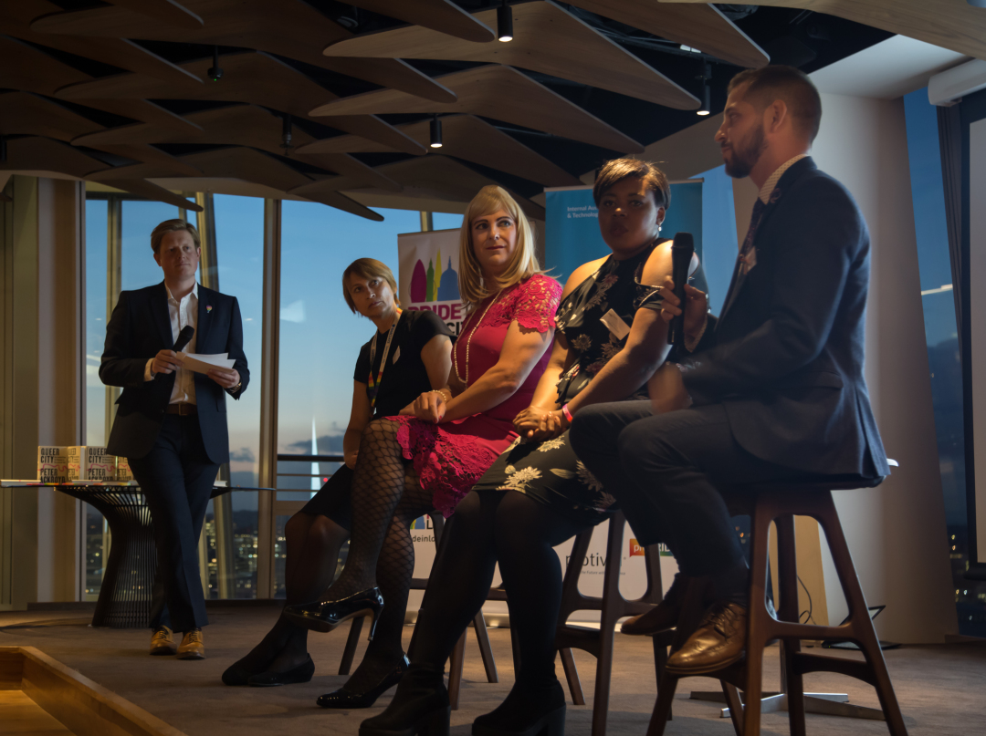 Panel of speakers of pride in the city and outstanding meeting