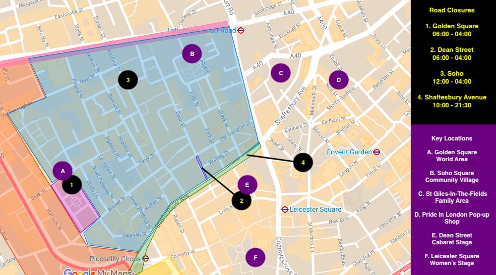 Soho road closure summary – June 2019