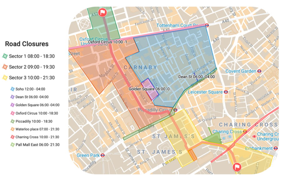 Parade road closure summary – April 2019