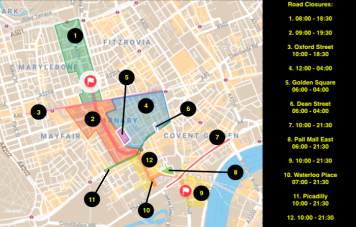 Parade road closure summary – June 2019