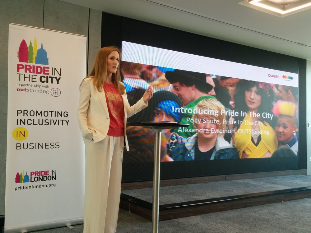Speaker introducing Pride in the City