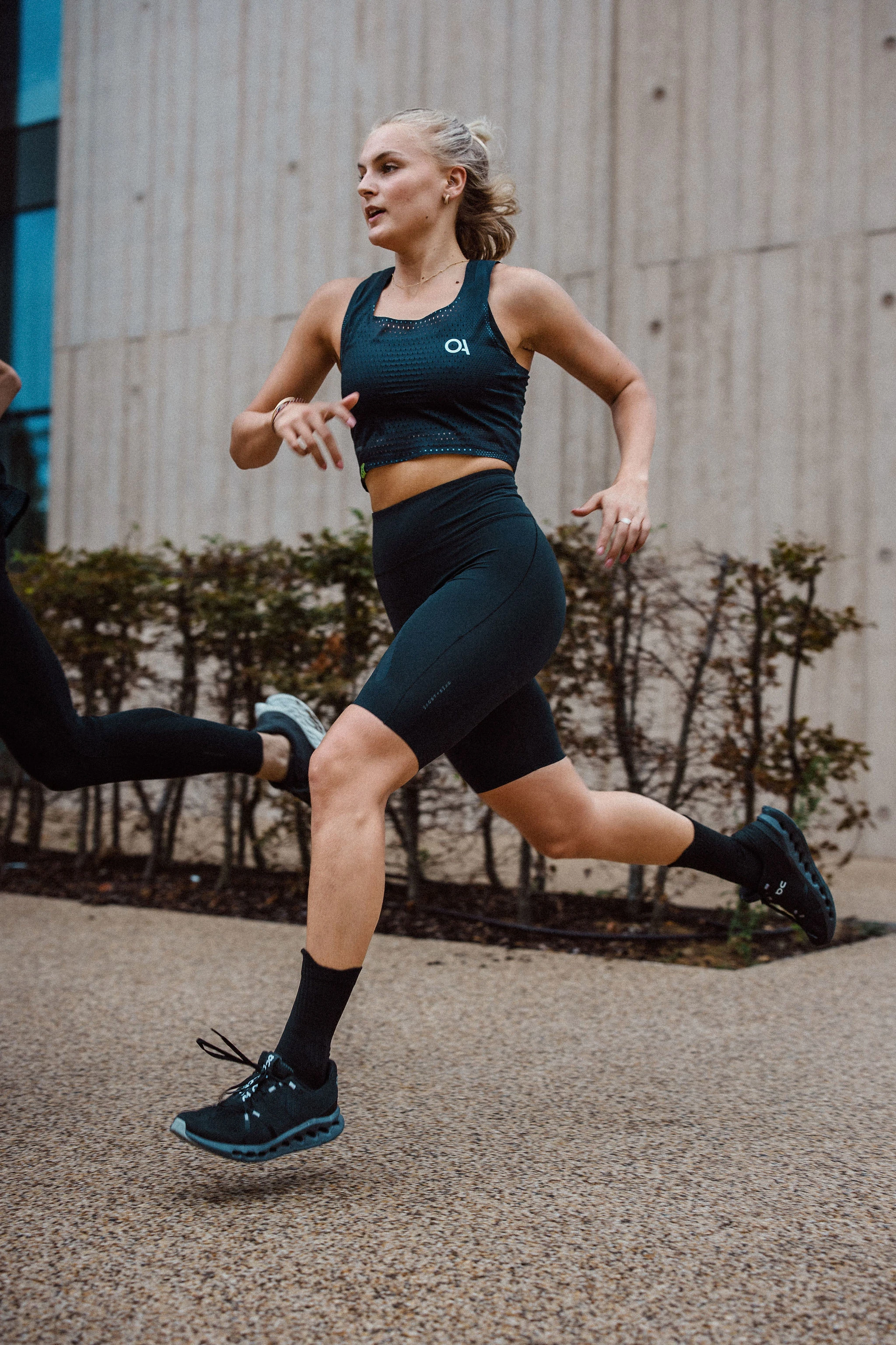 Running Woman in Compression Gear