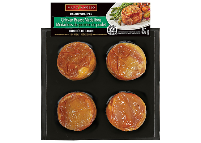 Bacon wrapped chicken medallion 4-pkg