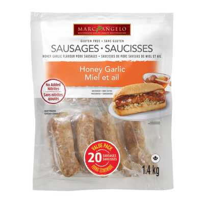 CON1397p MA frozen bags Honey Garlic Sausages F Front 3D copy